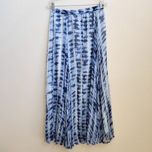 Flint & Moss Skirt Women's M Blue White Abstract Maxi Boho Cottagecore Coastal